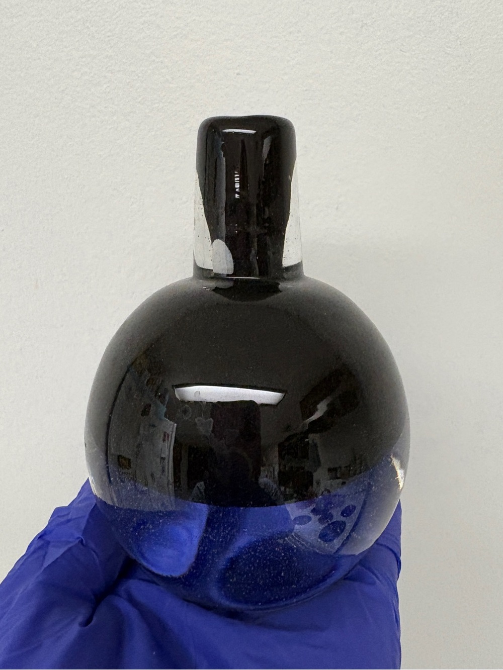 Vintage Blown Glass Vase Black and Clear MCM